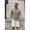 imageCOOFANDY Mens Soft Henley Short Sleeve T Shirts Casual Basic Shirt with Pocket 3 Button Tees Summer TopsLight Grey
