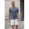 imageCOOFANDY Mens Soft Henley Short Sleeve T Shirts Casual Basic Shirt with Pocket 3 Button Tees Summer TopsNavy Blue