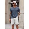 imageCOOFANDY Mens Soft Henley Short Sleeve T Shirts Casual Basic Shirt with Pocket 3 Button Tees Summer TopsNavy Blue