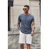 imageCOOFANDY Mens Soft Henley Short Sleeve T Shirts Casual Basic Shirt with Pocket 3 Button Tees Summer TopsNavy Blue