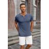 imageCOOFANDY Mens Soft Henley Short Sleeve T Shirts Casual Basic Shirt with Pocket 3 Button Tees Summer TopsNavy Blue