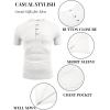 imageCOOFANDY Mens Soft Henley Short Sleeve T Shirts Casual Basic Shirt with Pocket 3 Button Tees Summer TopsWhite