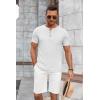 imageCOOFANDY Mens Soft Henley Short Sleeve T Shirts Casual Basic Shirt with Pocket 3 Button Tees Summer TopsWhite