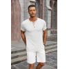 imageCOOFANDY Mens Soft Henley Short Sleeve T Shirts Casual Basic Shirt with Pocket 3 Button Tees Summer TopsWhite