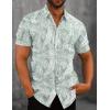 imageCOOFANDY Mens Summer Beach Hawaiian Tropical Shirt Casual Short Sleeve ShirtGreen Plam Leaves