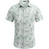 imageCOOFANDY Mens Summer Beach Hawaiian Tropical Shirt Casual Short Sleeve ShirtGreen Plam Leaves