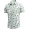 imageCOOFANDY Mens Summer Beach Hawaiian Tropical Shirt Casual Short Sleeve ShirtGreen Plam Leaves