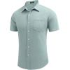 imageCOOFANDY Mens Summer Beach Hawaiian Tropical Shirt Casual Short Sleeve ShirtLight Green