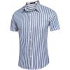 imageCOOFANDY Mens Summer Beach Hawaiian Tropical Shirt Casual Short Sleeve ShirtShort Sleeve  Blue Stripe
