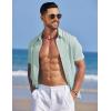 imageCOOFANDY Mens Summer Beach Vacation Shirt Casual Short Sleeve Button Down Shirt Mens Cruise Attire Ice Green