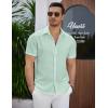 imageCOOFANDY Mens Summer Beach Vacation Shirt Casual Short Sleeve Button Down Shirt Mens Cruise Attire Ice Green