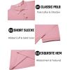 imageCOOFANDY Mens Textured Polo Shirts Short Sleeve Slim Fit Casual Button Polo TShirt Summer Collared Golf ShirtPink