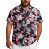 imageCOOFANDY Big and Tall Mens Hawaiian Shirts Short Sleeve Tropical Floral Button Down Shirt Casual Summer Beach ShirtsBlack  Red Tropical Style