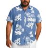 imageCOOFANDY Big and Tall Mens Hawaiian Shirts Short Sleeve Tropical Floral Button Down Shirt Casual Summer Beach ShirtsBlue Tropical Floral