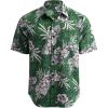imageCOOFANDY Men Hawaiian Tropical Shirt Button Down Short Sleeve Vintage Floral Shirt GreenWhite