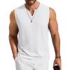 imageCOOFANDY Mens Casual Tank Top V Neck Knit Jacquard Sleeveless T Shirts Lightweight Summer Beach Textured TankWhite