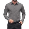 imageCOOFANDY Mens Dress Shirts Long Sleeve Stain Shield Button Down Shirt Regular Fit Formal Business Wedding ShirtsDark Grey