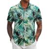 imageCOOFANDY Mens Hawaiian Shirts Short Sleeve Tropical Button Down Shirt Floral Shirt Summer Beach ShirtBamboo Greenyellow