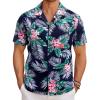imageCOOFANDY Mens Hawaiian Short Sleeve Shirt Casual Button Down Summer Beach Vacation Shirt Tropical Floral Aloha Shirts