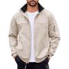 imageCOOFANDY Mens Lightweight Bomber Jackets Stand Collar Windbreaker Softshell Jacket Zip Up Coat for Fall OutdoorMoon Gray