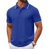 imageCOOFANDY Mens Polo Shirts Classic Short Sleeve Polo T Shirts Cotton Pique Casual Summer Fashion Golf ShirtRoyal Blue