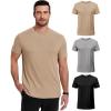 imageCOOFANDY Mens Short Sleeve TShirts Crew Neck Casual Summer T Shirts 13 Pack Basic Tee ShirtC BlackDark GreyKhaki 3 Pack