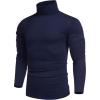 imageCOOFANDY Mens Slim Fit Turtleneck Cotton T Shirts Casual Long Sleeve Lightweight Pullover Sweater Basic TopsNavy Blue