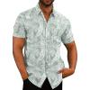 imageCOOFANDY Mens Summer Beach Hawaiian Tropical Shirt Casual Short Sleeve ShirtGreen Plam Leaves
