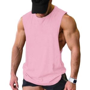 imageCOOFANDY Men Workout Tank Top 2 Pack Gym Bodybuilding Sleeveless Muscle T ShirtsPink1pcs
