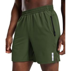 imageCOOFANDY Mens Athletic Running Shorts Quick Dry 7 Workout Gym Short Lightweight Active Sport Short for Tennis HikingArmy Green