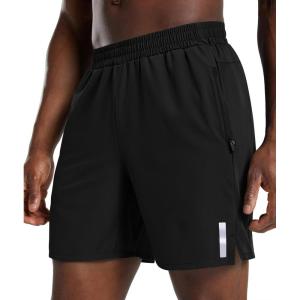 imageCOOFANDY Mens Athletic Running Shorts Quick Dry 7 Workout Gym Short Lightweight Active Sport Short for Tennis HikingBlack