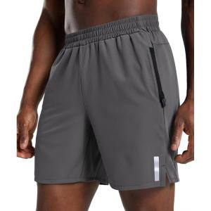 imageCOOFANDY Mens Athletic Running Shorts Quick Dry 7 Workout Gym Short Lightweight Active Sport Short for Tennis HikingDark Grey