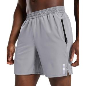 imageCOOFANDY Mens Athletic Running Shorts Quick Dry 7 Workout Gym Short Lightweight Active Sport Short for Tennis HikingLight Grey