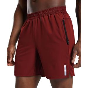 imageCOOFANDY Mens Athletic Running Shorts Quick Dry 7 Workout Gym Short Lightweight Active Sport Short for Tennis HikingWine Red