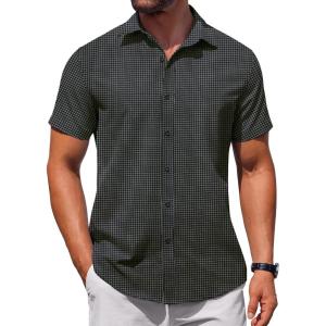 imageCOOFANDY Mens Button Down Shirt Short Sleeve Casual Shirt for Men Summer Business Casual Dress ShirtGw524