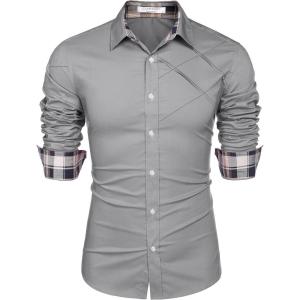 imageCOOFANDY Mens Rose Shiny Shirt Luxury Flowered Printed Button Down ShirtGrey