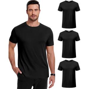 imageCOOFANDY Mens Short Sleeve TShirts Crew Neck Casual Summer T Shirts 13 Pack Basic Tee ShirtC Black 3 Pack