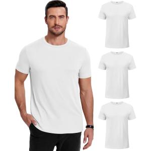 imageCOOFANDY Mens Short Sleeve TShirts Crew Neck Casual Summer T Shirts 13 Pack Basic Tee ShirtC White 3 Pack