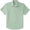 imageCOOFANDY Big amp Tall Shirts for Men Short Sleeve Button Down Casual Dress ShirtsLight Greenanchor