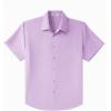 imageCOOFANDY Big amp Tall Shirts for Men Short Sleeve Button Down Casual Dress ShirtsLilac