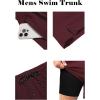 imageCOOFANDY Men Swim Trunk with Compression Liner 2 in 1 Swimwear Bathing Suit Quick Dry Board ShortDark Red