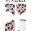 imageCOOFANDY Men Swim Trunk with Compression Liner 2 in 1 Swimwear Bathing Suit Quick Dry Board ShortP Pink Coconut Tree