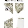 imageCOOFANDY Men Swim Trunk with Compression Liner 2 in 1 Swimwear Bathing Suit Quick Dry Board ShortP Plam Leaf