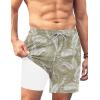 imageCOOFANDY Men Swim Trunk with Compression Liner 2 in 1 Swimwear Bathing Suit Quick Dry Board ShortP Plam Leaf
