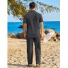 imageCOOFANDY Mens 2 Piece Sets Summer Outfits Short Sleeve Button Down Shirt Loose Pant Sets Beach Vacation OutfitsGrey