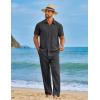 imageCOOFANDY Mens 2 Piece Sets Summer Outfits Short Sleeve Button Down Shirt Loose Pant Sets Beach Vacation OutfitsGrey