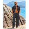 imageCOOFANDY Mens 2 Piece Sets Summer Outfits Short Sleeve Button Down Shirt Loose Pant Sets Beach Vacation OutfitsGrey