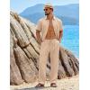 imageCOOFANDY Mens 2 Piece Sets Summer Outfits Short Sleeve Button Down Shirt Loose Pant Sets Beach Vacation OutfitsLight Khaki