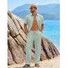 imageCOOFANDY Mens 2 Piece Sets Summer Outfits Short Sleeve Button Down Shirt Loose Pant Sets Beach Vacation OutfitsSage Green