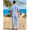 imageCOOFANDY Mens 2 Piece Sets Summer Outfits Short Sleeve Button Down Shirt Loose Pant Sets Beach Vacation OutfitsSky Blue